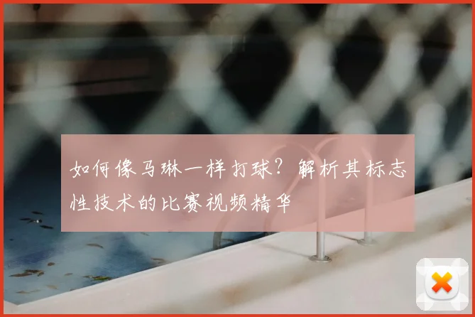如何像马琳一样打球？解析其标志性技术的比赛视频精华